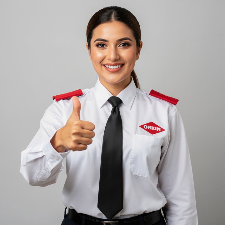 Técnica de Orkin regiomontana sonriendo y dando el visto bueno